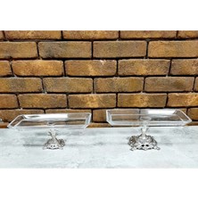 Alfafe Home Avangarde Gümüş Döküm Ayaklı 2 Adet Baton Sunumluk Muhteşem Set