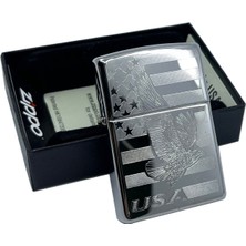 Zippo Iron Eagle Dizayn Metal Çakmak Benzinli Hediye Seçeneği ile Şık Tasarım