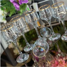 Alfafe Home Lal Gerçek Yaldızlı Kahve Yanı Su ve Meşrubat Bardağı