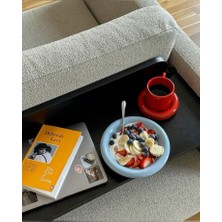Beige & Stone Modern Desenli Mavi Donut Seramik Servis Tabağı 21,5 cm Yuvarlak 1 Adet