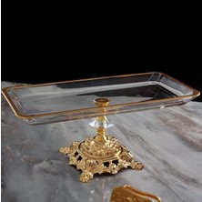 Alfafe Home Metal Ayaklı Dikdörtgen Sunum Tepsisi