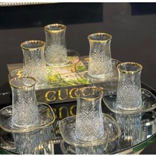 Alfafe Home 12 Parça Gerçek Yaldızlı Timeless Çay Seti