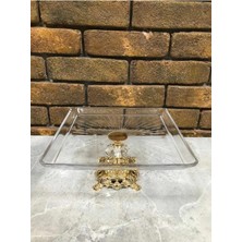 Alfafe Home Avangarde Gold Döküm Ayak Kare Sunumluk 25 x 25 cm