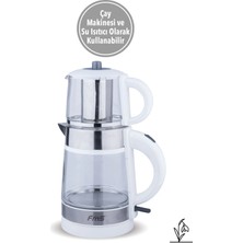 Fms Alaçatı Elektrikli Cam Çaycı Beyaz