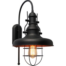 Avonni AP-4106-M2-BSY Siyah Boya Aplik E27 Metal H: 55 cm, WxD: 32x22 cm