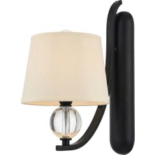 Avonni AP-1597-1BSY-S Siyah Boya Aplik E27 Metal Cam H: 32 cm, WxD: 22x10 cm