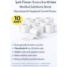 Lunaev Ipek Flaster 5 cm x 5 M 10 Adet Medikal Sabitleme Bandı Hipoalerjenik Yapışkanlı Cerrahi Flaster