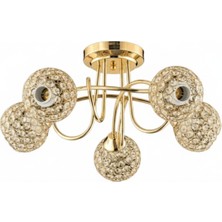 Avonni AV-7013-109-5S Gold Kaplama Modern Avize E27 Metal Cam 50 cm