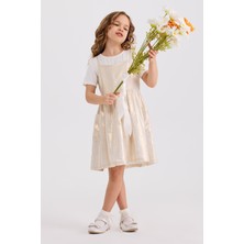 Panço Kız Çocuk Gold Elbise