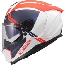 Ls2 Challenger 2 Kapalı Kask Tıtan Mat Beyaz Mavi Kırmızı