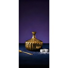 Alfafe Home Titanyum Gold Kaplama Cam Şekerlik – Lokumluk, Reçellik, Sunumluk 13 cm