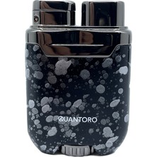 Quantoro Antrasit Splash Desen Pürmüz Alevli Çakmak - Siyah