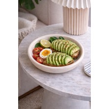 Beige & Stone Krem Donut Seramik Yemek Tabağı – 21,5 cm