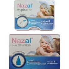 Nazal Burun Aspiratörü ve 5 Adet Yedek Uç Otribebe Uyumlu Yumuşak Uç+Nazal 12\'li Yedek Aspiratör Ucu