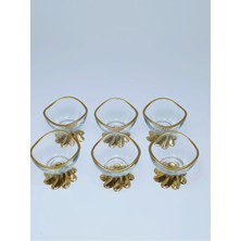 Alfafe Home 6'lı Metal Ayaklı Gold Lokumluk Reçellik