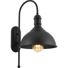 Avonni AP-4106-M3-BSY Siyah Boya Aplik E27 Metal H: 55 cm, WxD: 32x22 cm