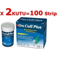 On Call Plus Ölçüm Çubuğu Test Strip 100 Adet, (50 Adet x 2 Kutu) Palo Santo