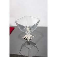 Alfafe Home Krn Gümüş Salata Kasesi Metal Ayaklı 19X19X19