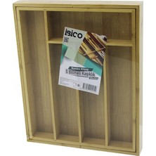 Zenvia 5 Bölmeli Ahşap Bambu Kaşıklık  30X34CM (4887) ZNVA-GO3146