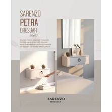 Sarenzo  (Mdf) 60 cm Beyaz Kapaklı Dresuar Salon Antre Hol Oturma Odası Kulplu Beyaz  Dresuar