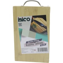 18X28 x 1.7cm Lux Ahşap Bambu Kesim Panosu - Kesme Tahtası Metal Kulplu (4887) Midastech