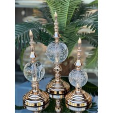 Alfafe Home Lüks Gold Kristal Küre Alem 3’lü Dekoratif Obje Seti