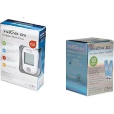 Lifechek Vivachek Eco Şeker Ölçüm Cihazı + Şeker Ölçümü Test Stribi 50\'lik