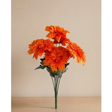 Bakburaya Yapay Çiçekçilik 7 Dallı Turuncu Yapay Yıldız Çiçeği Organizasyon ve Dekorasyon Aranjmanı