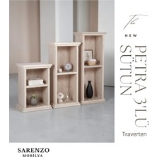 Sarenzo Yan Sehpa 3'lü, Traverten Yan Sehpa