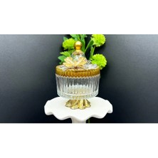 Alfafe Home Yeni Model Gold Metal Ayaklı Kapaklı Kelebekli Şekerlik Sunumluk Çerezlik Hediyelik
