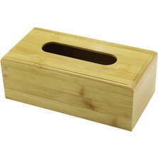 Zenvia Ahşap - Bambu Peçetelik Kutu 11.6 x 22.8cm Alt Kapaklı = Kayar Kanallı - Aç-Kapa (4887) Znva-Go3