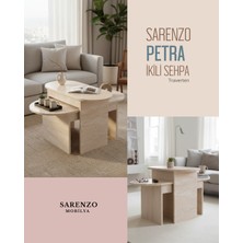 Sarenzo Orta Sehpa Yan Sehpa 2'li  Traverten