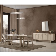 Eymense Elit Yemek Odası Takımı Modern Tasarım MDF Malzemeden 8 Parça 208 cm Genişlik