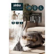 Sinbo SCC-7607 Buharlı Koltuk ve Halı Yıkama Makinesi Derinlemesine Buharlı Temizlik Güçlü Vakum - Gri