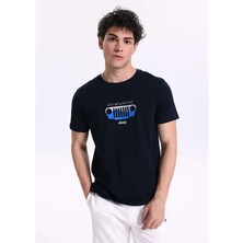 Jeep Lacivert Erkek Relaxed Baskılı T-Shirt J6SM-TST7482