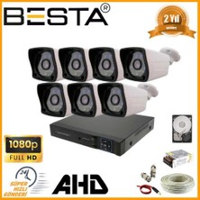 Lunaev 2mp 1080P 7 Dış Mekan Kameralı Ahd Güvenlik Seti