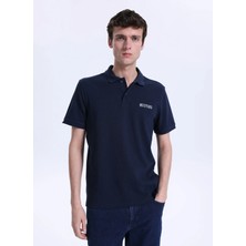 Mustang Düz Lacivert Erkek Polo T-Shirt M6SM-TST1579