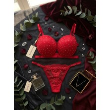 Straplez Serpme Taş Sütyen Takım