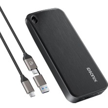 Idsonix Taşınabilir SSD 2 Tb Harici Sabit Sürücü, USB 3.2 Gen 2, 1000 Mb/s'ye Kadar 2'si 1 Arada Usb-C Kablolu Harici Katı Hal Sürücüsü Xbox, Ps5, Mac, Pc, Dizüstü Bilgisayar, Kamera (I10PRO) Uyumlu