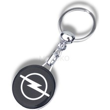 MOZOKO Yüksek Kaliteli Opel Logolu Damla Baskılı Siyah Şık Hediyelik Araç Anahtarlığı