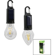 Lunaev Solar - USB Şarj Seyyar Ampul Model=rustik Kamp Lambası Mandallı Kanca Askılık 3-Kademe Işık PT-331