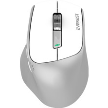 Everest SM-BT24 USB Metalik Beyaz 2in1 Bluetooth ve 2.4ghz Kablosuz Mouse