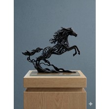 Baykuş Pazar 3D Tasarım Şahlanan At Figürü - Özgürlük Temalı Dekoratif Obje - 15 Renk Seçeneği. (21X15CM)