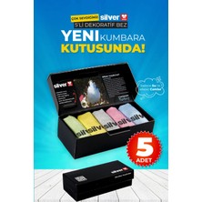 Silver Home Mikrofiber 42X68 Dekoratif 5li Cam Temizlik Bezi - Renkli Özel Kutusunda