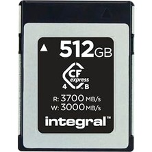 İntegral Integral Studio Sınıfı Cfexpress 4.0 Tip B 512 GB Bellek Kartı - 4k, 6k, 8k ve Ötesi Raw - 3700 Mb/s Okuma, 3000 Mb/s Yazma, 800 Mb/s Sürekli Yazma - Sinematik ve Dslr Kameralar Için Tasarlandı