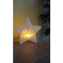 Dekoratif Yıldız Tealight – 3D Baskı, Kış Temalı, Tealight Uyumlu