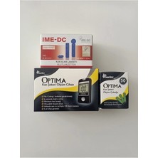 Optima Çok Renkli Şeker Ölçüm Cihazı Strip ve Lancet ile 1 Adet Kullanıma Uygun Set