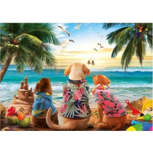 Educa 1000 Parçalı Sahildeki Köpekler Puzzle - 20291 - Dogs On The Beach