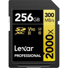 Lexar Professional 2000X Sd Kart 256 Gb, Okuyucusuz Sdxc Uhs-Iı Hafıza Kartı, 300 Mb/s'ye Kadar Okuma, Dslr Için Class 10, U3, V90 Sd Hafıza Kartı, Sinema Kalitesinde Kameralar (LSD2000256G-BNNNG)