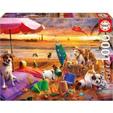 Educa 1000 Parça Sahilde Oynayan Köpekler Puzzle - 20312 - Dogs Playing On The Beach
